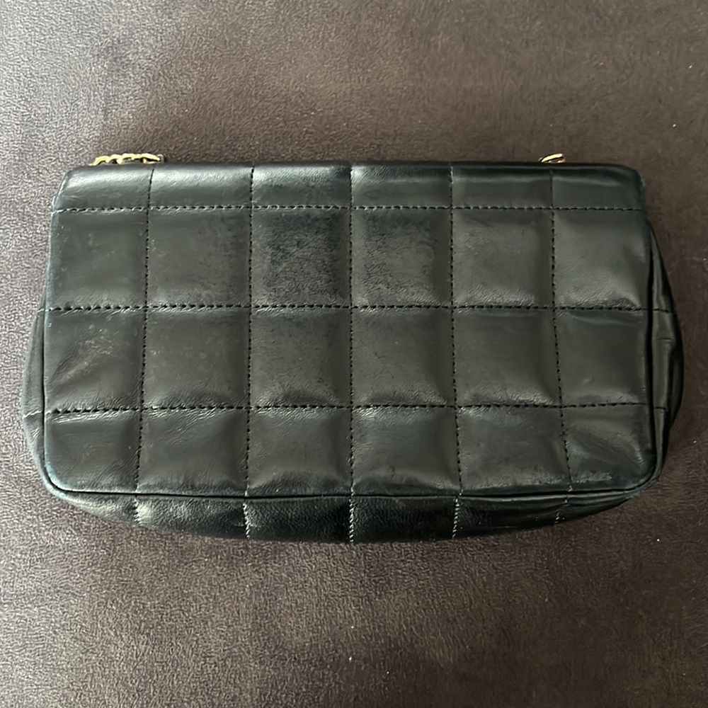 authentic CHANEL Lambskin Quilted Mini Rectangular Flap in Black - Picture 8 of 14